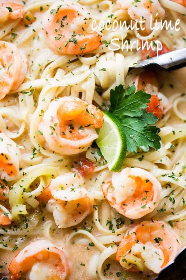Coconut Lime Shrimp | Easy Shrimp Dinner Recipe with Noodles or Rice