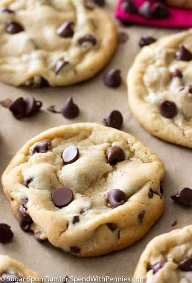 Perfect Chocolate Chip Cookies on a baking mat