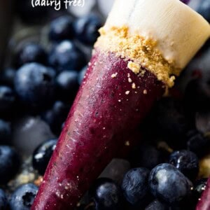 Creamy Blueberry Popsicles - Dairy-free, creamy, refreshing and SO delicious homemade popsicles prepared with berries and protein-packed nut milk.