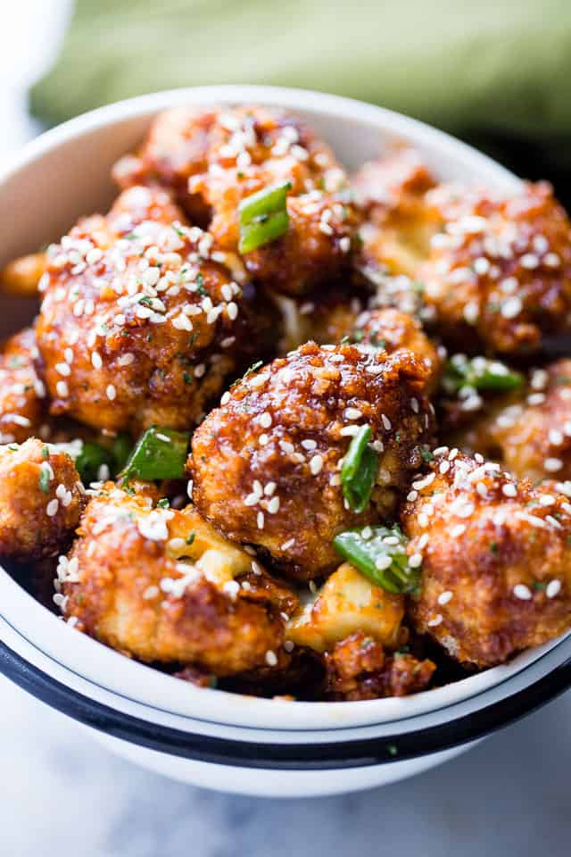 Sticky Sesame Cauliflower Bites Easy Cauliflower Dinner Recipe