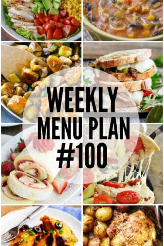 WEEKLY MENU PLAN (#100) - Seven talented bloggers bringing you a full week of recipes including dinner, sides dishes, and desserts!