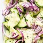 Creamy cucumber salad Pinterest image.