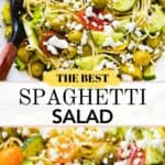 Spaghetti Salad Pinterest image.