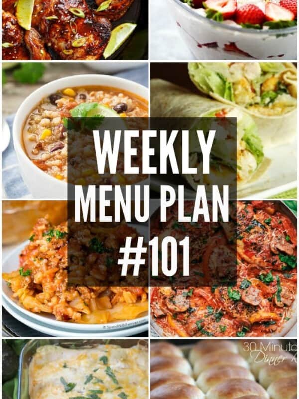 WEEKLY MENU PLAN (#101) - Seven talented bloggers bringing you a full week of recipes including dinner, sides dishes, and desserts!