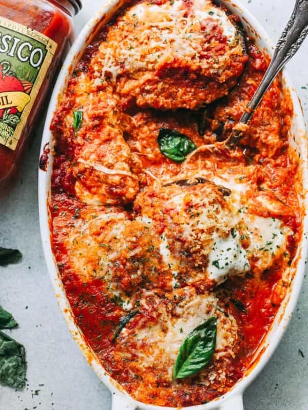 Eggplant Parmesan Recipe - A classic Italian baked Eggplant Parmesan prepared with eggplants, tomato sauce, and cheese!