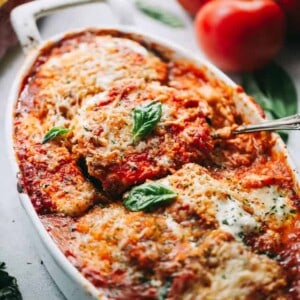 Eggplant Parmesan Recipe - A classic Italian baked Eggplant Parmesan prepared with eggplants, tomato sauce, and cheese!