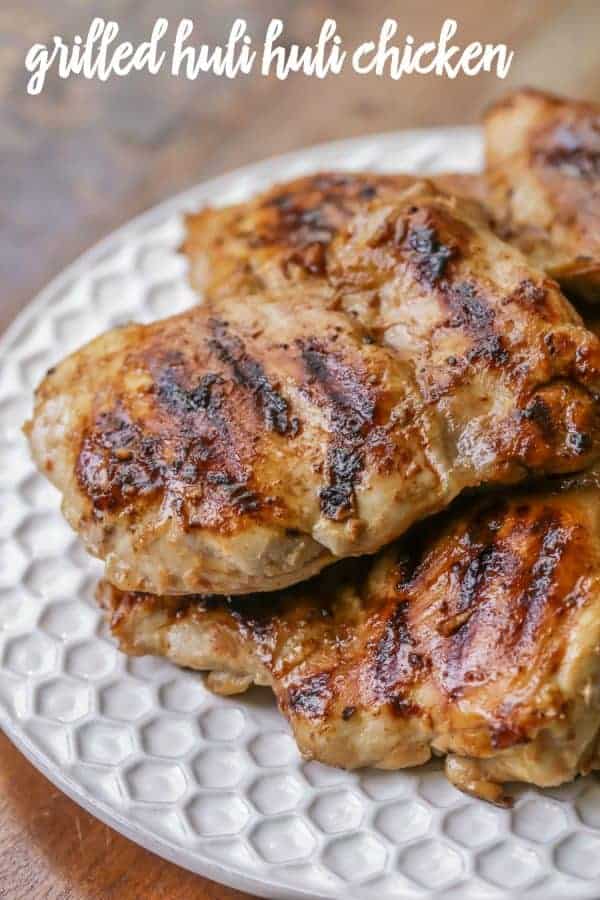 Grilled Huli Huli Chicken Breasts on a plate