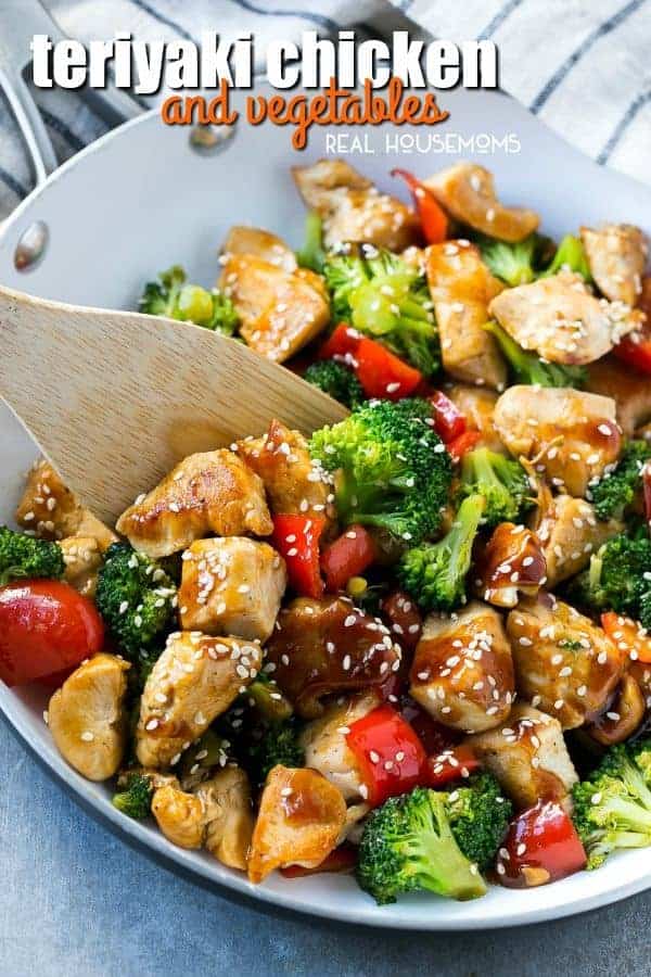 Teriyaki Chicken and Vegetables in a skillet
