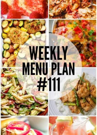 WEEKLY MENU PLAN (#111) - Seven talented bloggers bringing you a full week of recipes including dinner, sides dishes, and desserts!