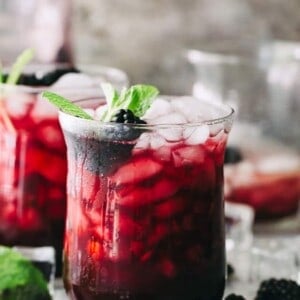 Blackberry Mint Julep - Sweet and fruity summer cocktail prepared with blackberries, mint, and bourbon. 