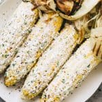 Grilled Corn with Feta Cheese and Chives Butter