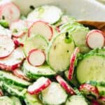 Radish cucumber salad Pinterest image.