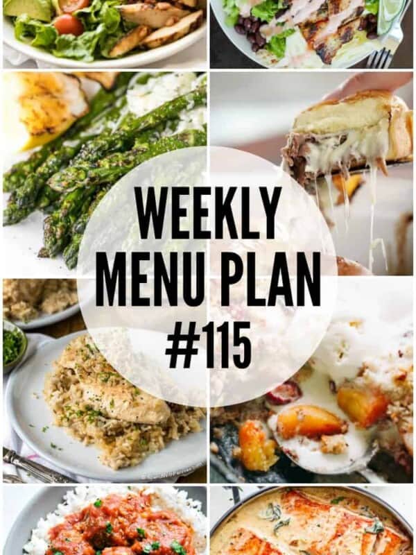 WEEKLY MENU PLAN (#115) - Seven talented bloggers bringing you a full week of recipes including dinner, sides dishes, and desserts!