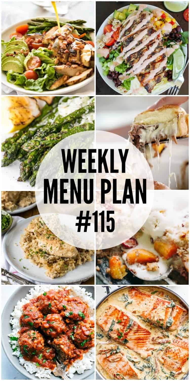 WEEKLY MENU PLAN (#115) - Seven talented bloggers bringing you a full week of recipes including dinner, sides dishes, and desserts!