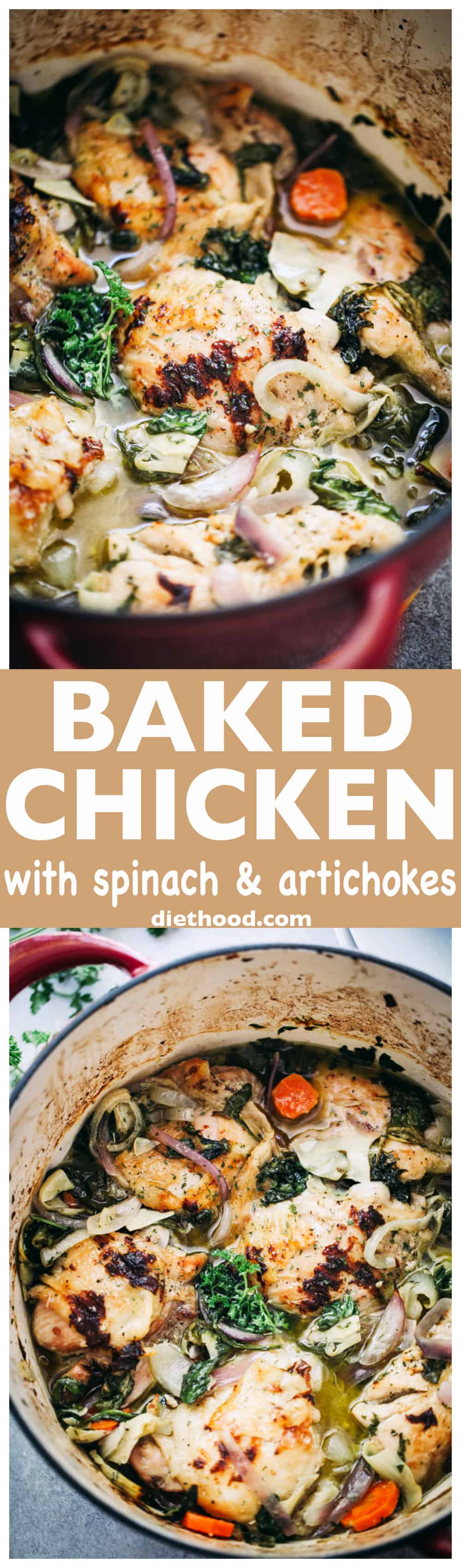 Baked Chicken Recipe with Spinach & Artichokes | Easy Chicken Dinner