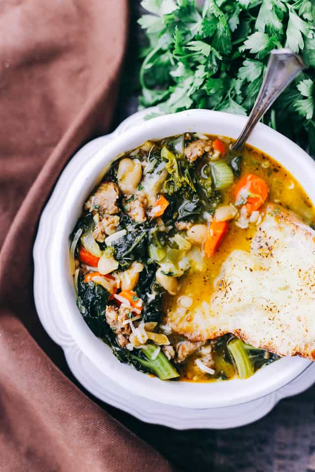 Italian Sausage Soup with Kale and Beans Hearty amp Healthy Soup Recipe