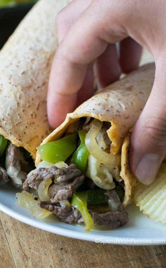 Philly-Cheese-Steak-Wraps-Spend-with-Pennies-559x900