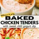 Baked chicken tenders Pinterest image.