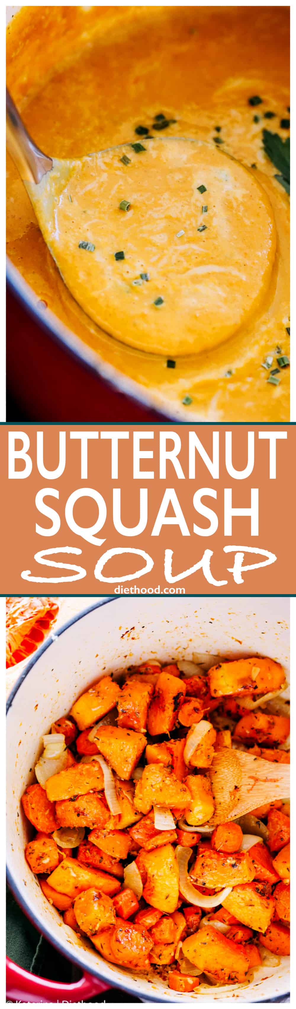 Butternut Squash Soup - Simple, the BEST EVER #butternut_squash soup! You're just a few ingredients away from this incredibly delicious, comforting, and #healthy #soup.