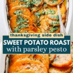 Sweet potato parsley pesto Pinterest image.
