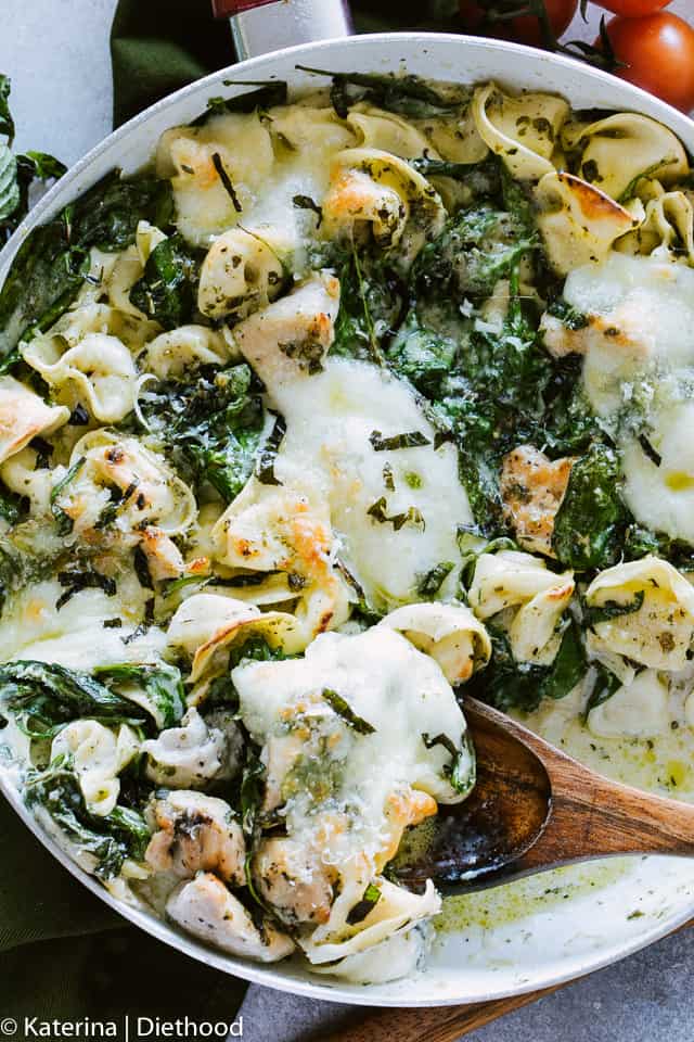 Easy Creamy Chicken Pesto Tortellini