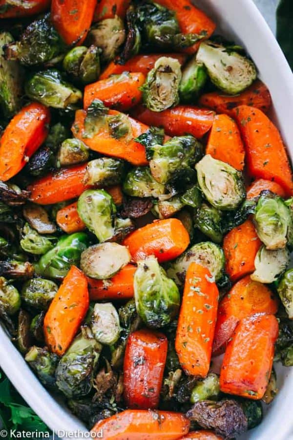 Roasted Brussels Sprouts And Carrots Diethood 0440