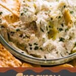 Creamy Artichoke Dip Pinterest image.