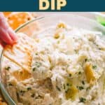 Creamy Artichoke Dip social media image.