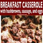 Overnight Slow Cooker Breakfast Casserole - Set the slow cooker overnight and wake up to this amazing breakfast casserole loaded with hashbrowns, cheese, sausage, and eggs. Perfect for Christmas or Holiday mornings, and when hosting a big crowd.