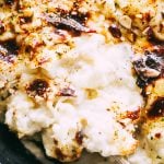 Creamy Cheesy Cauliflower Gratin - Lightened up, no-cream creamy cauliflower gratin that's so easy to prepare and makes for one delicious Holiday side dish recipe! 