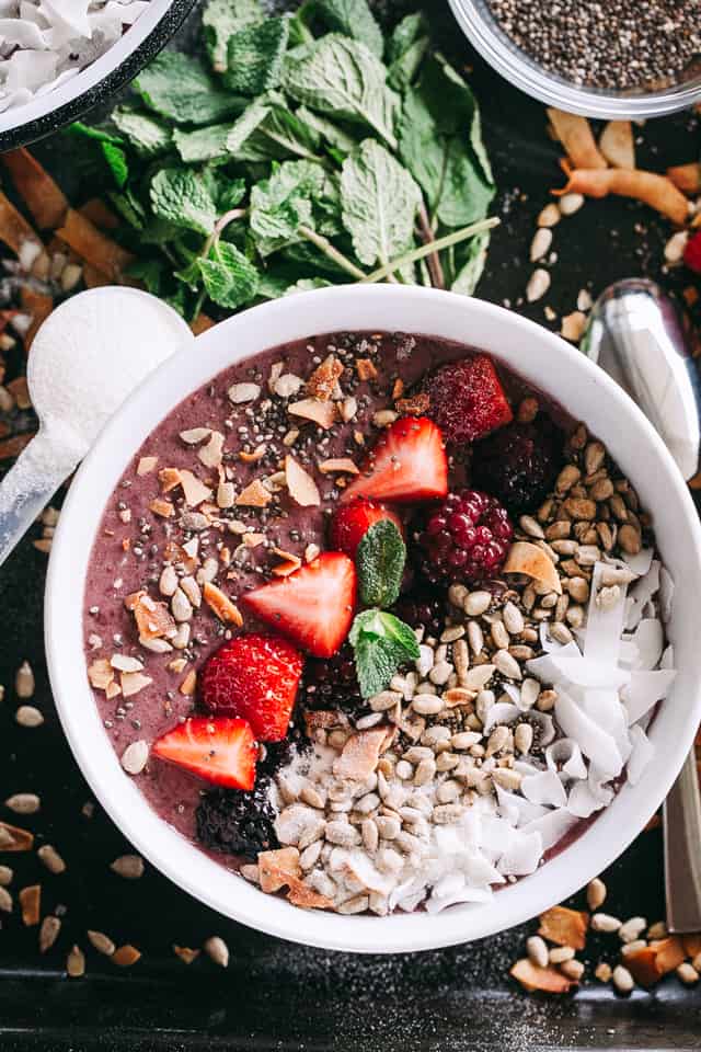 Rainbow Protein Smoothie Bowl - Prepared with a rainbow of colors and an amazing mix of flavors, this protein smoothie bowl is an easy, convenient, and delicious way to get protein and natural energy support to fuel your day.
