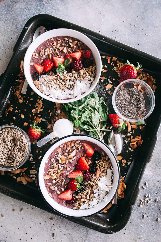 Rainbow Protein Smoothie Bowl - Prepared with a rainbow of colors and an amazing mix of flavors, this protein smoothie bowl is an easy, convenient, and delicious way to get protein and natural energy support to fuel your day.