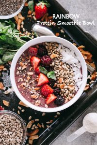 Rainbow Protein Smoothie Bowl - Prepared with a rainbow of colors and an amazing mix of flavors, this protein smoothie bowl is an easy, convenient, and delicious way to get protein and natural energy support to fuel your day.