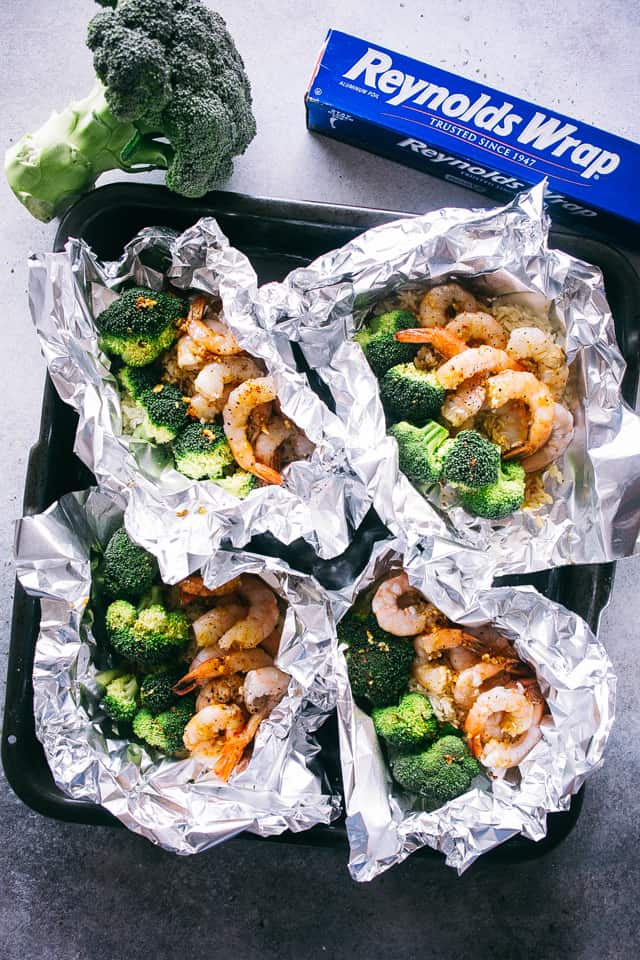 Shrimp and hotsell broccoli foil packets