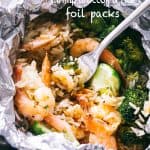 Shrimp Foil Packets with Broccoli and Rice
