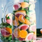 Spa Detox Water - Simple, healthy, and delicious spa detox water recipe prepared with citrus fruits, mint, and cucumbers.