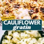 Cauliflower gratin Pinterest image.