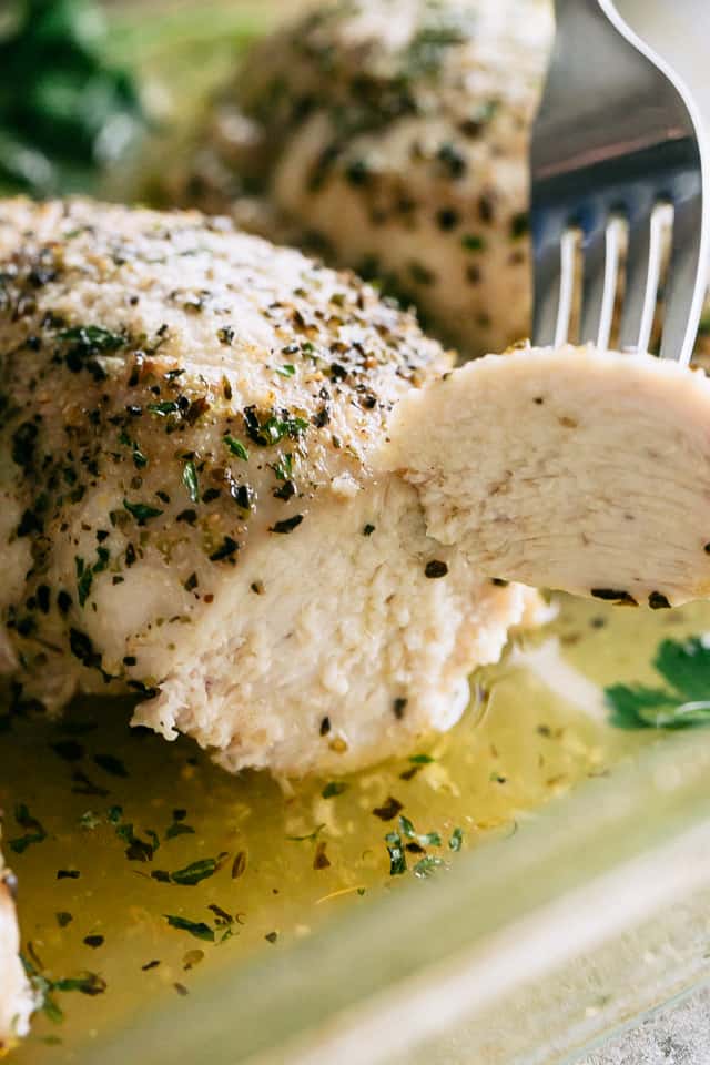 Easy Baked Chicken Breast Recipe - Tender and juicy, perfectly baked chicken breasts! The one and ONLY method and recipe you will need for baked chicken.