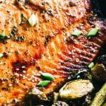 Ginger Glazed Salmon with Asparagus and Brussels Sprouts