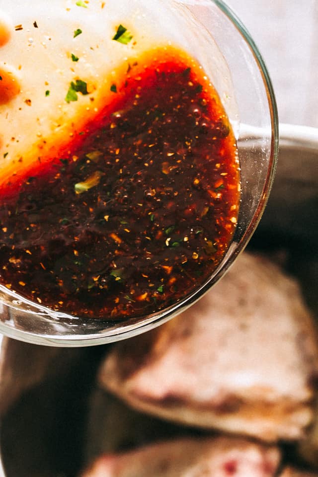 Homemade Honey Garlic Sauce in a glass bowl.