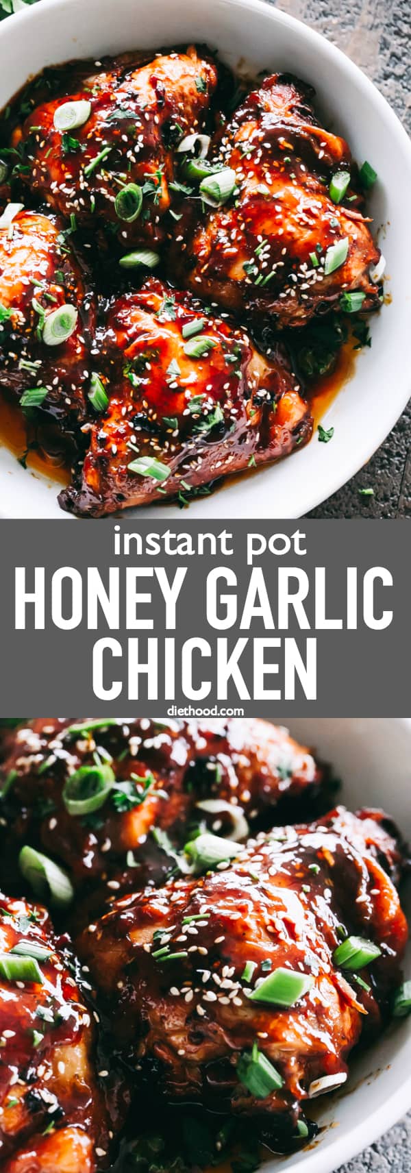 Instant Pot Honey Garlic Chicken Thighs Recipe | Chicken Dinner Idea