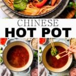 Chinese hot pot Pinterest collage image.