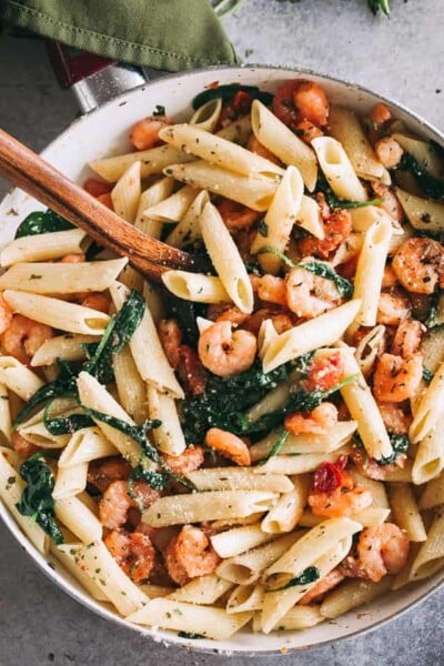 Garlic Butter Shrimp Pasta Recipe - Shrimp Dinner Ready in Less Than 30 ...