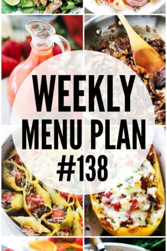 weekly menu plan, meal plan, recipes