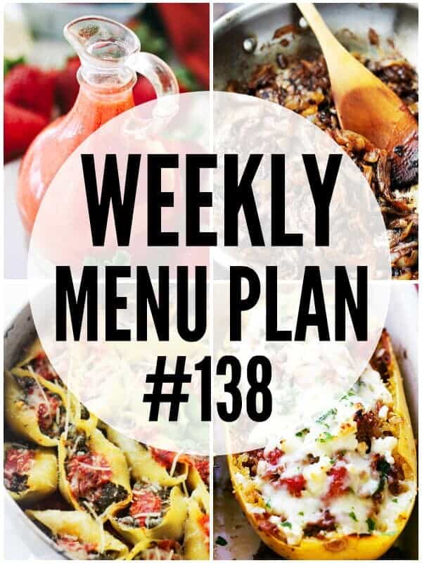 weekly menu plan, meal plan, recipes