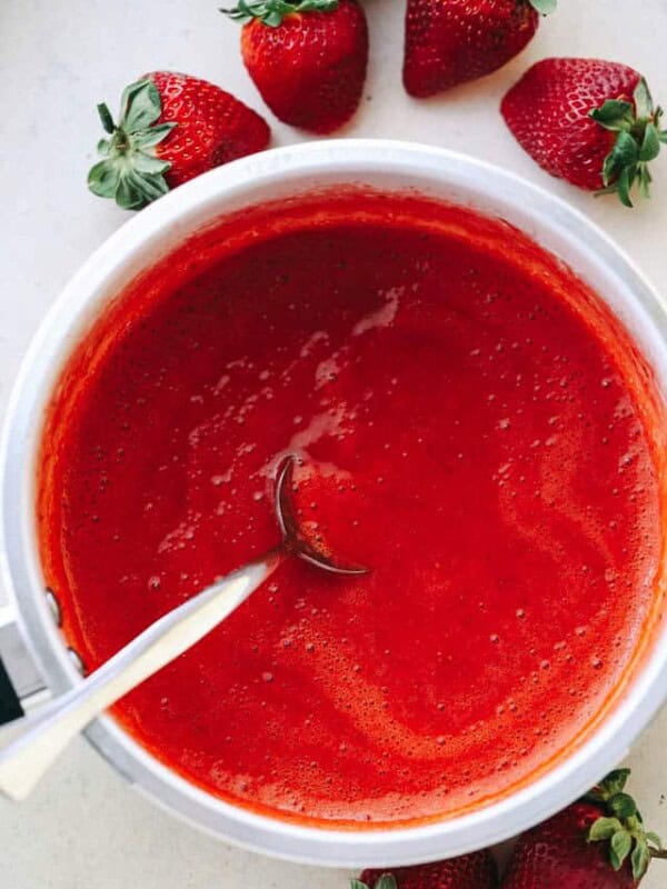 Strawberry Sauce Recipe - Delicious and simple Strawberry Sauce for pancakes, ice cream, cheesecake, or anything else that can use a wonderful berry sweet topping!