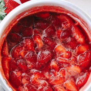 Strawberry Sauce Recipe - Delicious and simple Strawberry Sauce for pancakes, ice cream, cheesecake, or anything else that can use a wonderful berry sweet topping!