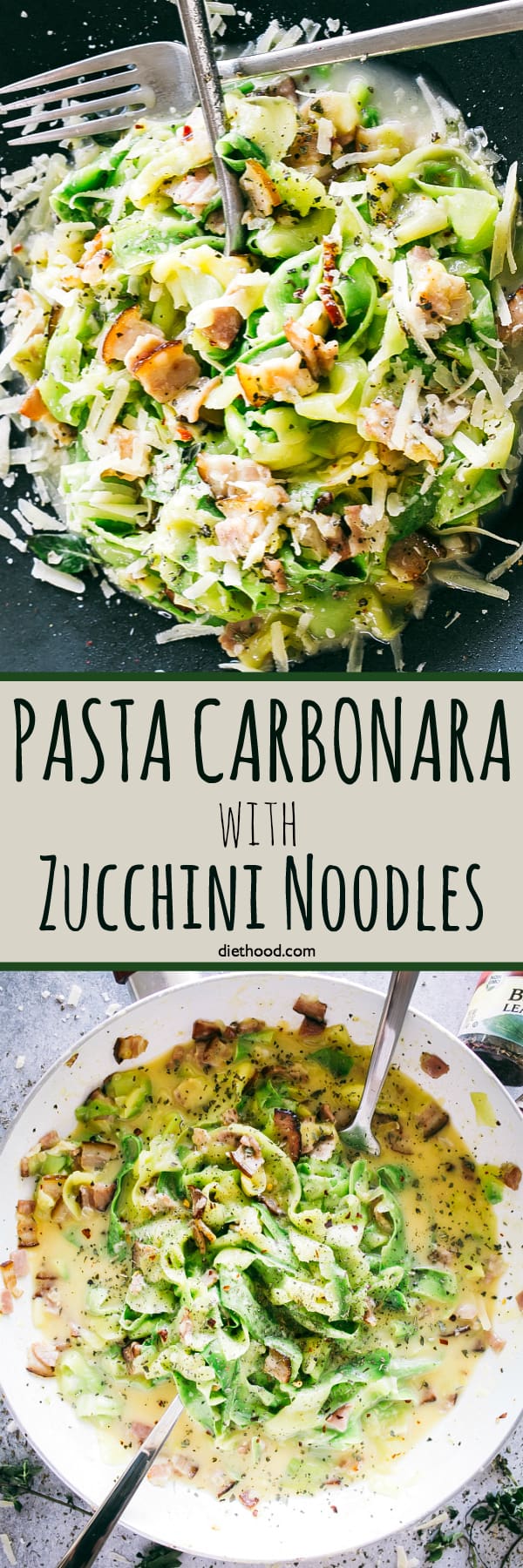 Keto Pasta Carbonara Recipe With Zucchini Noodles & Pancetta