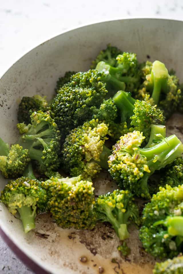 broccoli in a skillet