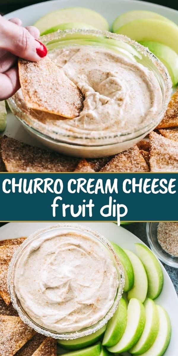 Churro Cream Cheese Fruit Dip -Diethood